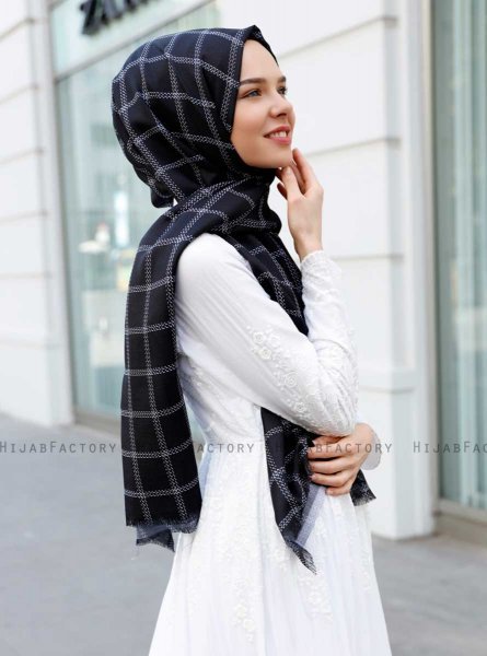 Betulle - Sort Mønstrede Hijab - Sal Evi
