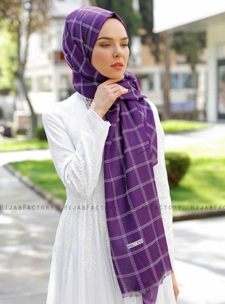 Betulle - Lilla Mønstrede Hijab - Sal Evi