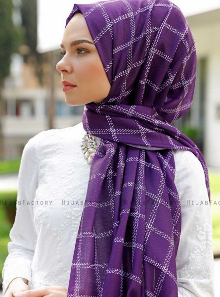 Betulle - Lilla Mønstrede Hijab - Sal Evi