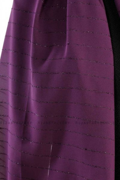 Burcu Lila Chiffon Hijab Sjal Madame Polo 130030-5