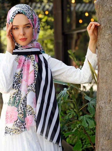 Capella - Pink Mønstrede Hijab - Sal Evi