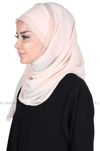 Carin - Beige Praktisk Chiffon Hijab