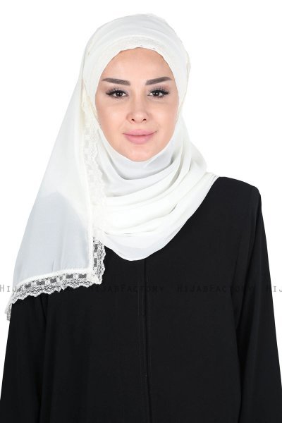 Carin - Creme Praktisk Chiffon Hijab