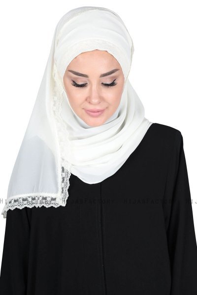 Carin - Creme Praktisk Chiffon Hijab