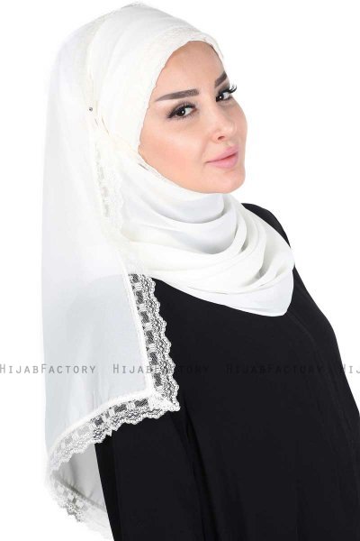 Carin - Creme Praktisk Chiffon Hijab