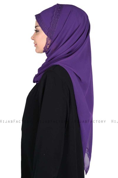 Carin - Lilla Praktisk Chiffon Hijab