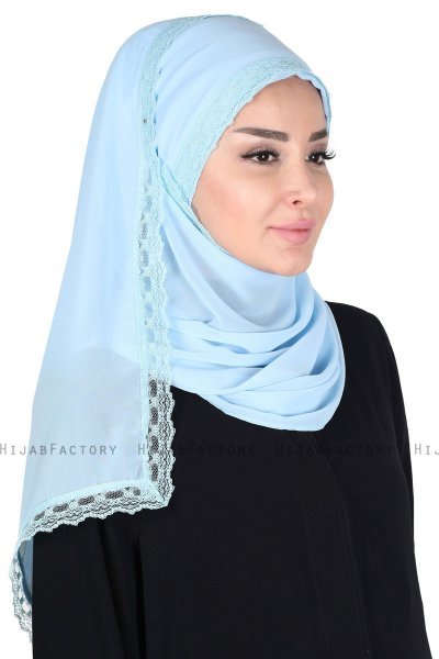Carin - Lyseblå Praktisk Chiffon Hijab