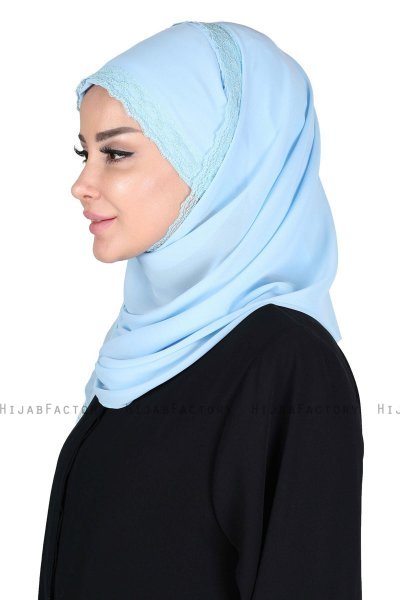 Carin - Lyseblå Praktisk Chiffon Hijab