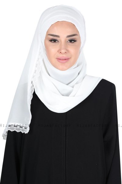 Carin - Hvid Praktisk Chiffon Hijab