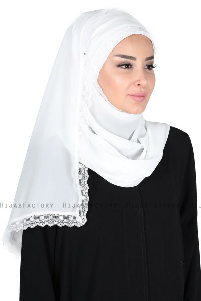 Carin - Hvid Praktisk Chiffon Hijab