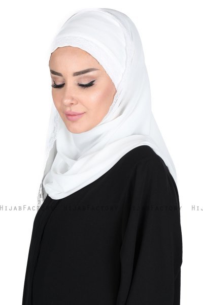 Carin - Hvid Praktisk Chiffon Hijab