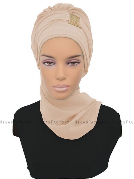 Carmen - Beige Praktisk Hijab - Ayse Turban