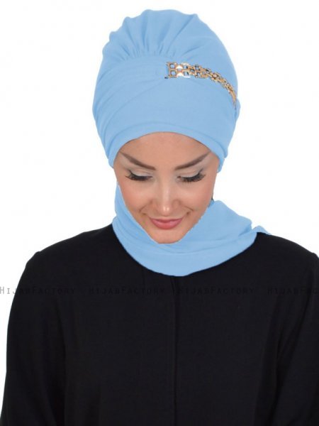 Carmen Ljusblå Instant One-Piece Praktisk Hijab Ayse Turban 325427-1