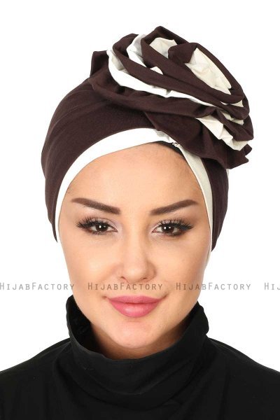 Clara - Brun & Creme Bomuld Turban