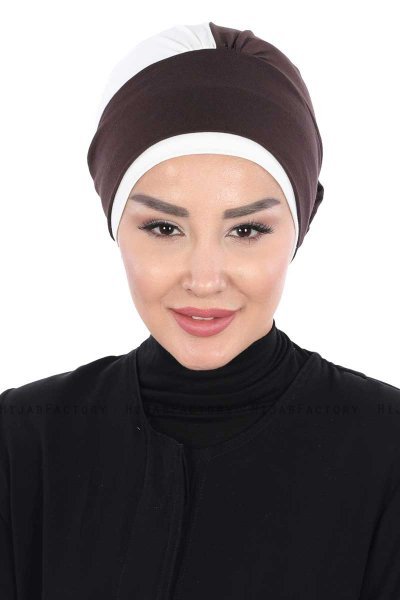 Clara - Brun & Creme Bomuld Turban