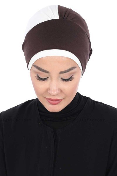 Clara - Brun & Creme Bomuld Turban