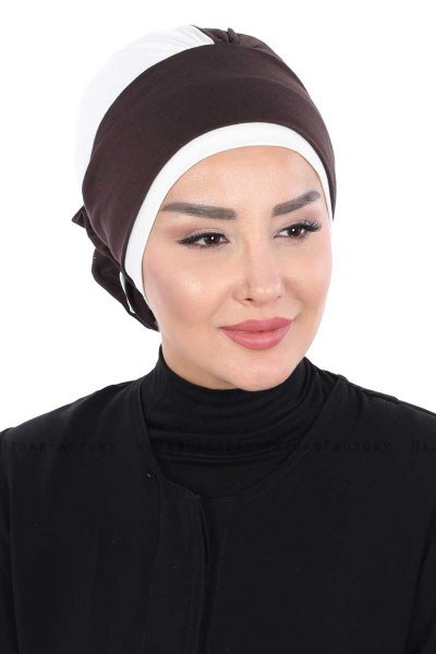 Clara - Brun & Creme Bomuld Turban