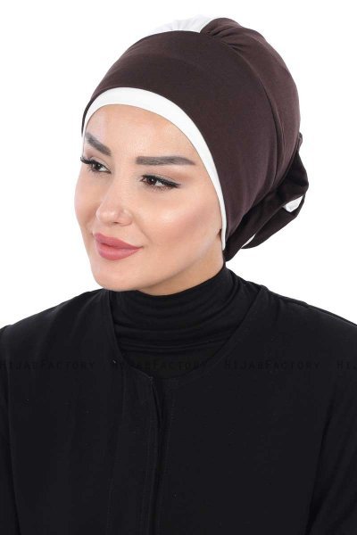 Clara - Brun & Creme Bomuld Turban