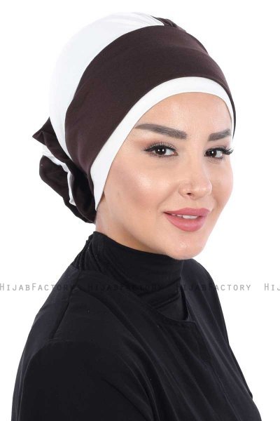 Clara - Brun & Creme Bomuld Turban
