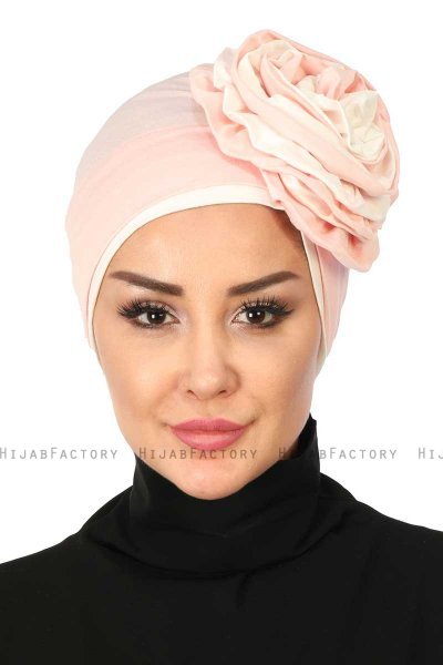 Clara - Gammelrosa & Creme Bomuld Turban