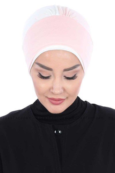 Clara - Gammelrosa & Creme Bomuld Turban