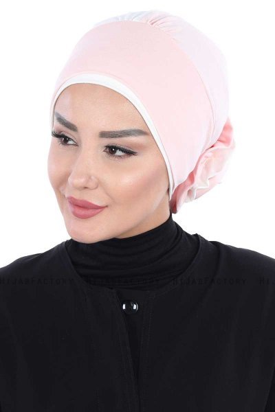 Clara - Gammelrosa & Creme Bomuld Turban