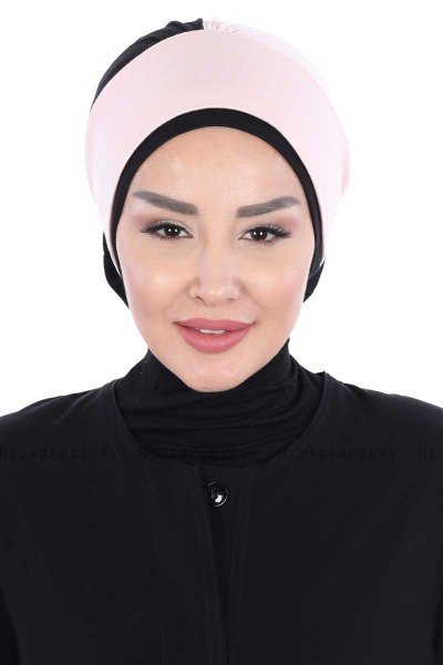 Clara - Gammelrosa & Sort Bomuld Turban