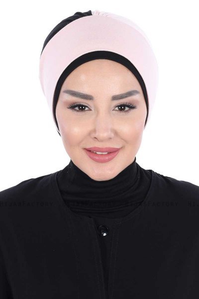 Clara - Gammelrosa & Sort Bomuld Turban