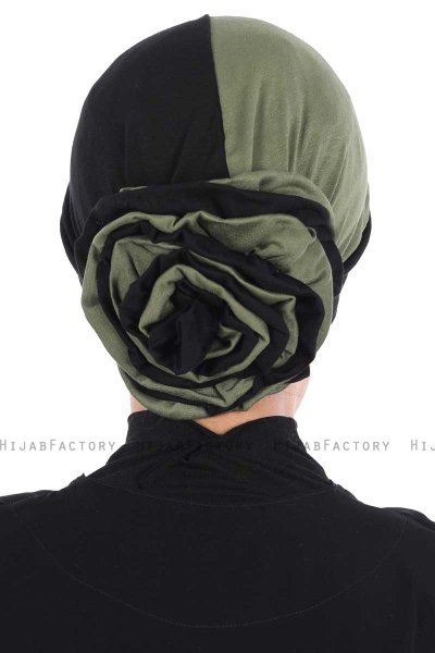 Clara - Sort & Khaki Bomuld Turban