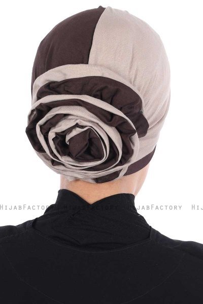 Clara - Taupe & Brun Bomuld Turban