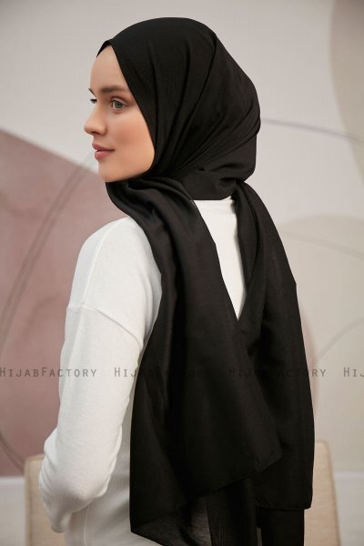 Silky Plain - Sort Hijab