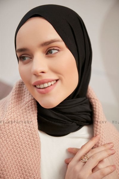 Silky Plain - Sort Hijab