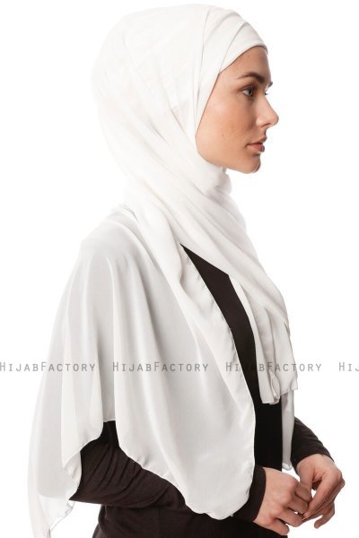 Derya - Creme Praktisk Chiffon Hijab