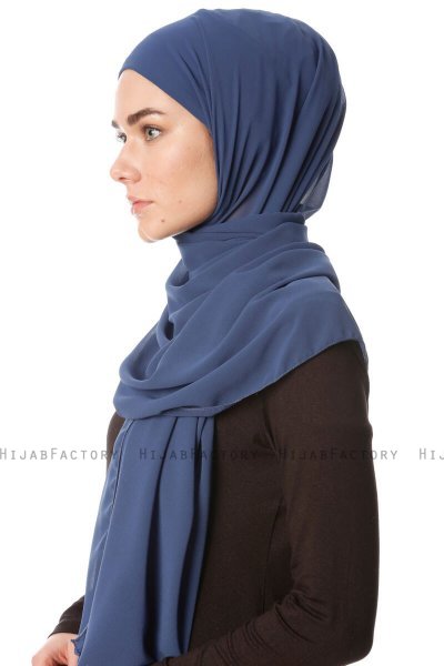 Derya - Indigo Praktisk Chiffon Hijab