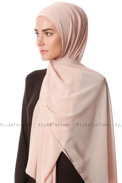 Derya - Lys Beige Praktisk Chiffon Hijab