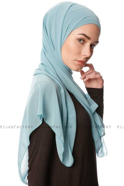 Derya - Mint Praktisk Chiffon Hijab