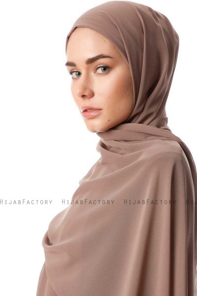 Derya - Mørk Taupe Praktisk Chiffon Hijab