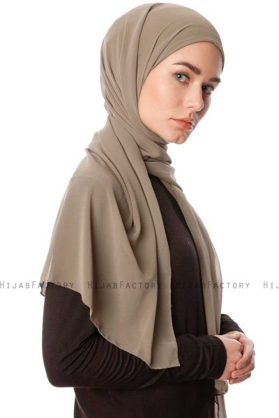 Derya - Olivenegrøn Praktisk Chiffon Hijab