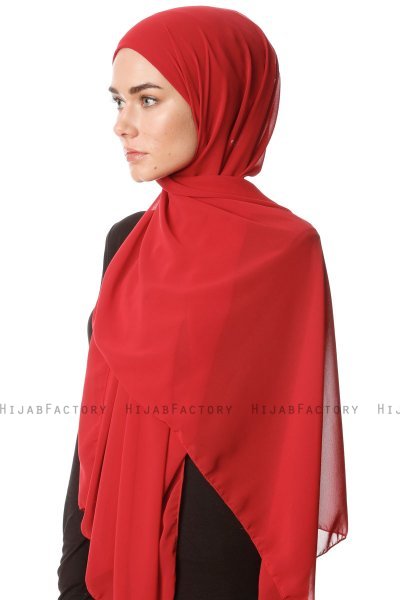 Derya - Maroon Praktisk Chiffon Hijab