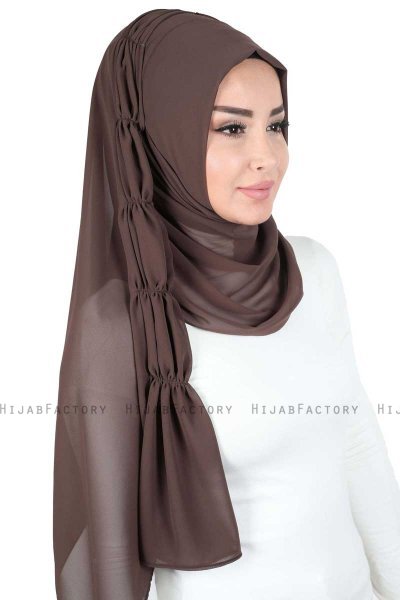 Disa - Brun Praktisk Chiffon Hijab