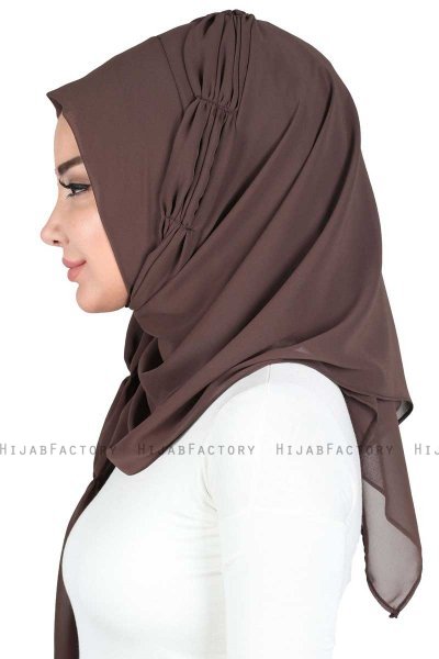 Disa - Brun Praktisk Chiffon Hijab