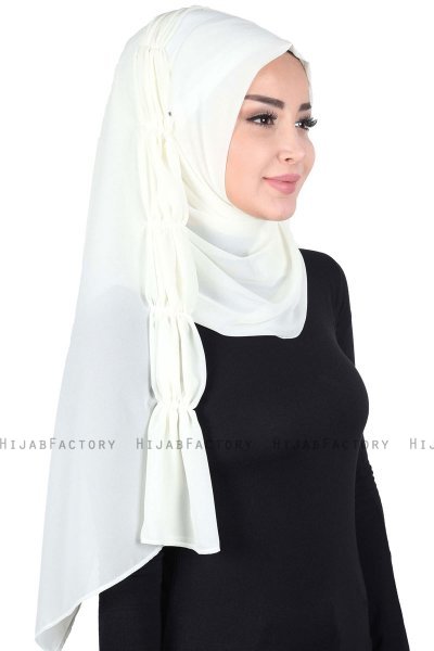 Disa - Creme Praktisk Chiffon Hijab