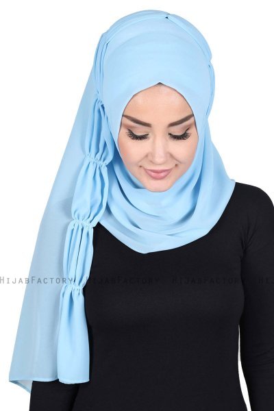 Disa - Lyseblå Praktisk Chiffon Hijab