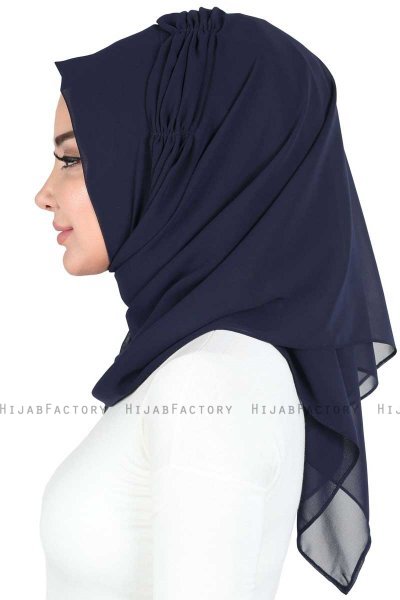 Disa - Marine Blå Praktisk Chiffon Hijab