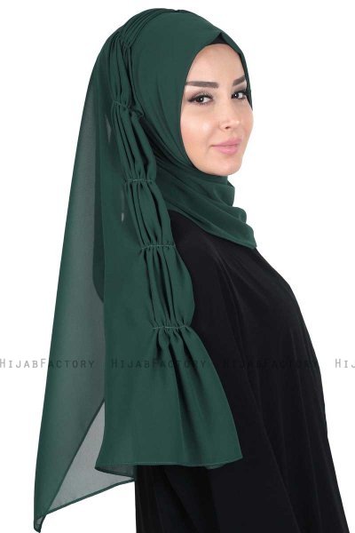 Disa - Mørkegrøn Praktisk Chiffon Hijab