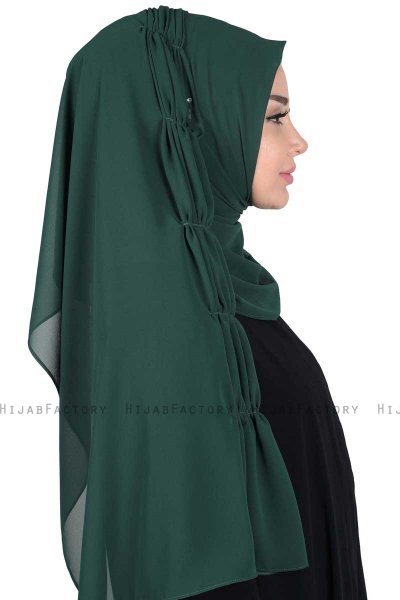 Disa - Mørkegrøn Praktisk Chiffon Hijab