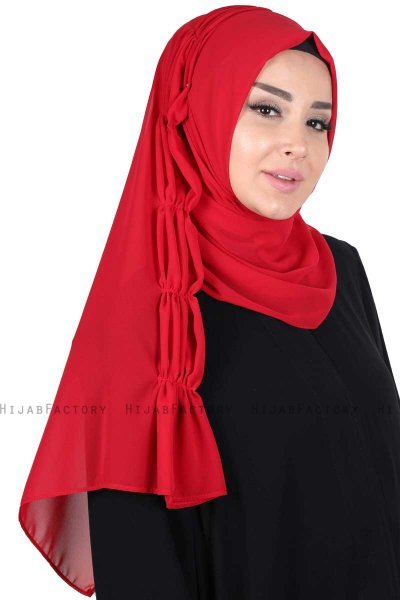 Disa - Rød Praktisk Chiffon Hijab
