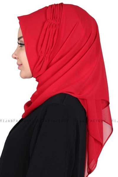 Disa - Rød Praktisk Chiffon Hijab