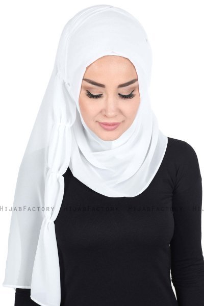 Disa - Hvid Praktisk Chiffon Hijab