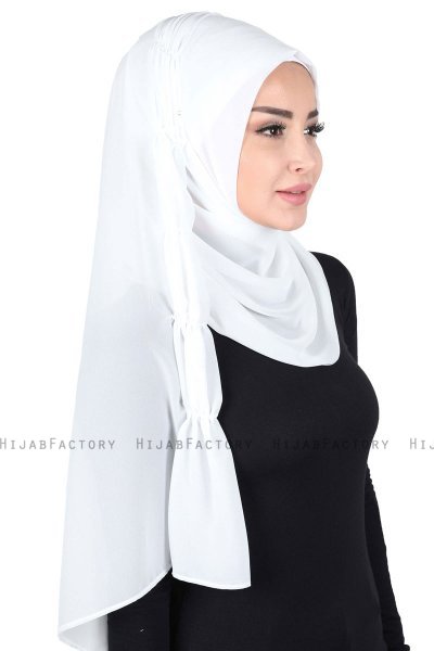 Disa - Hvid Praktisk Chiffon Hijab